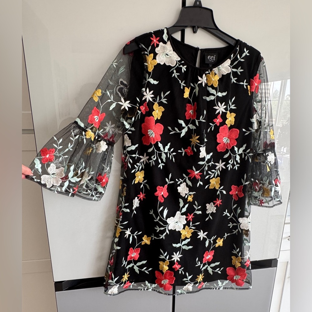 ECI Black Floral Dress